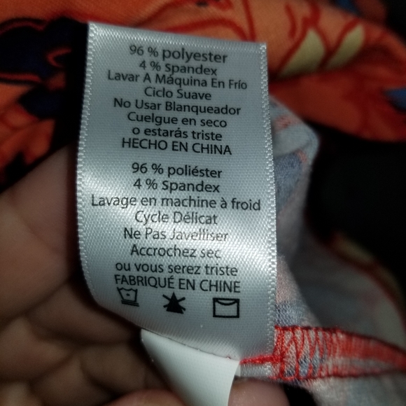 LuLaRoe Randy Baseball Raglan Tee Shirt Grey/Orange Blue Floral 3XL NWT - Picture 6 of 7